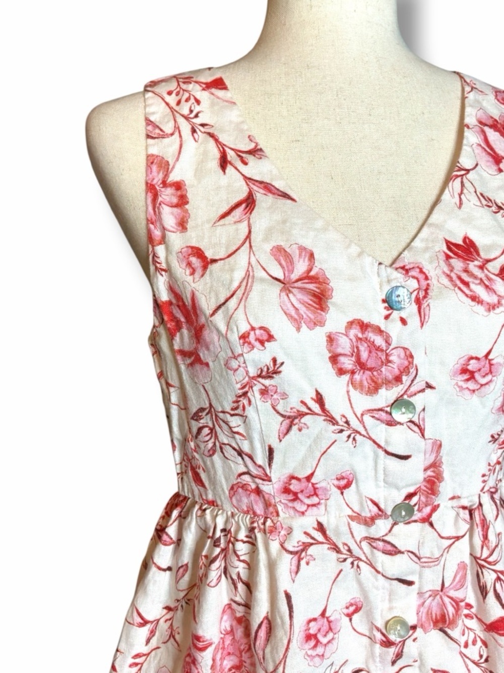 Cynthia Rowley White Floral Sleeveless V-Neck Fit & Flare Midi Dress Size 2